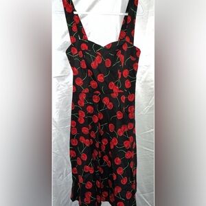 Top dress Cherry Print Black Dress medium